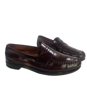 Allen Edmonds Walden Penny Loafer Burgundy Leather Mens Size 11 D Made in USA